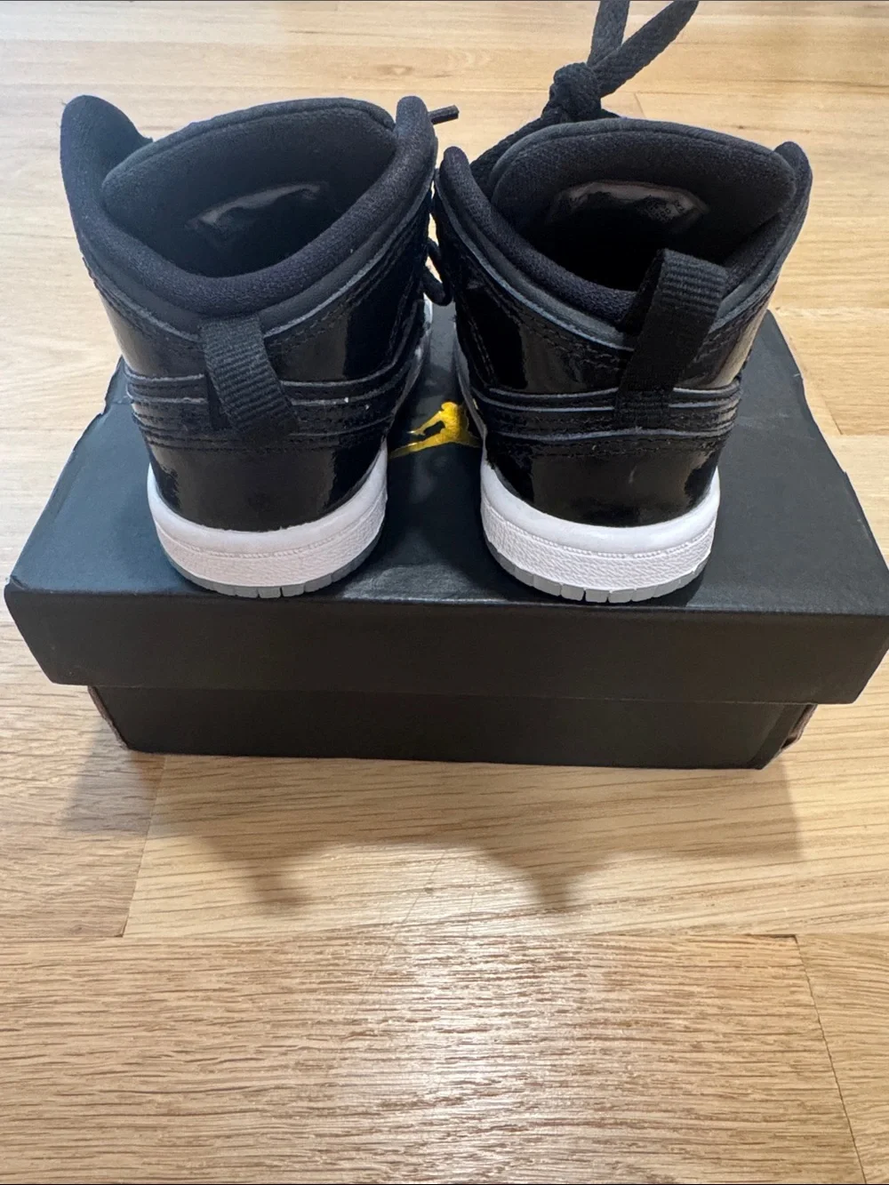 Jordan Toddler High-Top Sneakers in Black  Patent